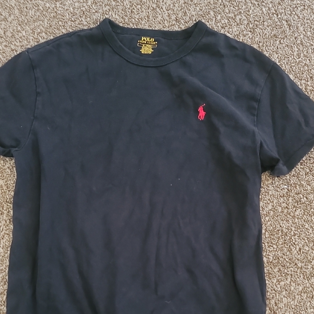 Polo Ralph Lauren Black Tee with Yellow Accents